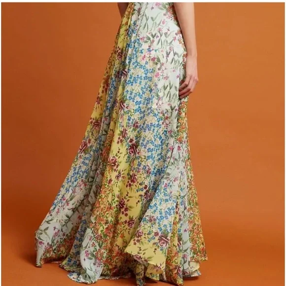 blue maxi dresses for women Lady Black Tie - Molly Maxi Dress - Blue Floral Tiered Dress With Bow